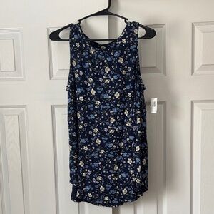 NWT Old Navy Women’s Luxe Blue Floral Tanktop Size L